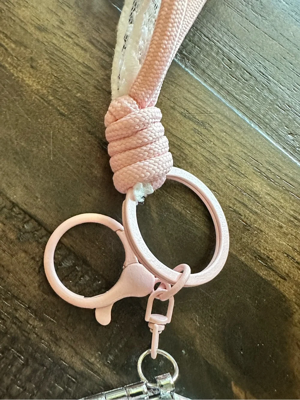 NWOT Sanrio Style Strawberry Kitty Pocket Mirror Keychain Lace & Rhinestone
